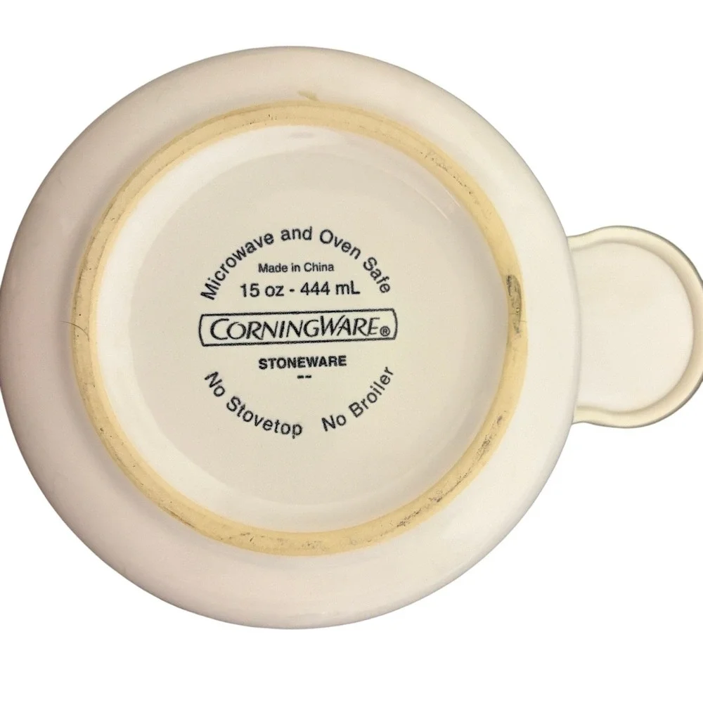 Corning Ware Grab-It 15 oz White Stoneware Bowl‎ with Plastic Lid Vintage